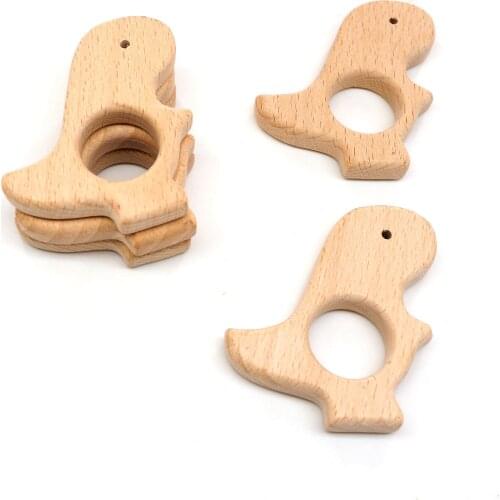 Chenkai 10pcs Wood Sea Lion Animal Teether Nature Baby Pacifier Grasping Toy DIY Organic Eco-friendly Wood Teething Accessories