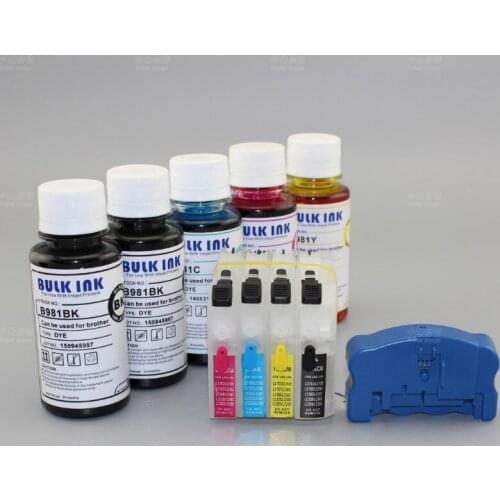 INK WAY Refill ink+Chip resetter+ LC233 LC235 LC237 Empty Refillable Inkjet Cartridge W/O CHIPS for MFC-J4120 J4620 J5320 etc