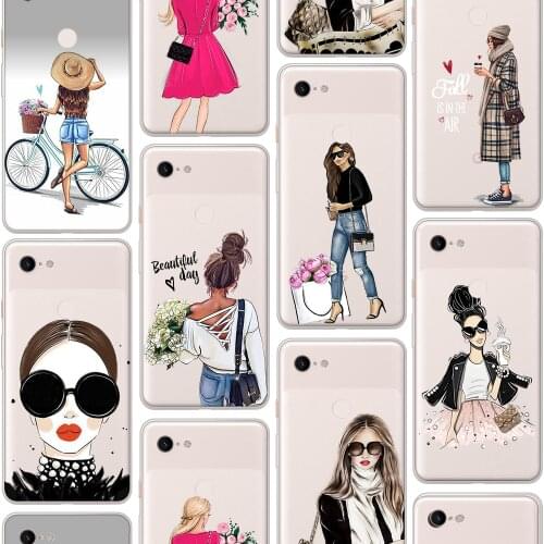 Ciciber Luxury Vogue Girl Case for Google Pixel 5 4 3 2 XL Soft Silicone Cover for Google Pixel 4a 3a XL Funda Coque Shell Capa