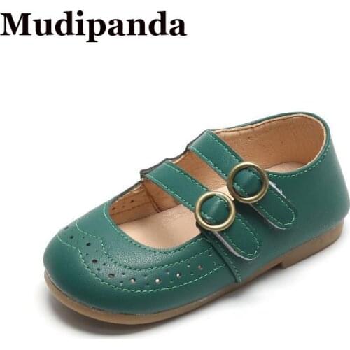 Childrens Hollow-Out Baby Girls Simple Style Round Toe Anti-Slippery Party Leather Shoes Latest Autumn Children Princess Shoes