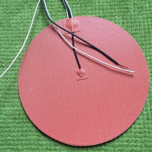 Dia 10" (254mm)500W 220V w/ 3M PSA & Thermistor, Round Circular Tank Silicon Heater Pad, 3D Printer Build Plate Heatedbed