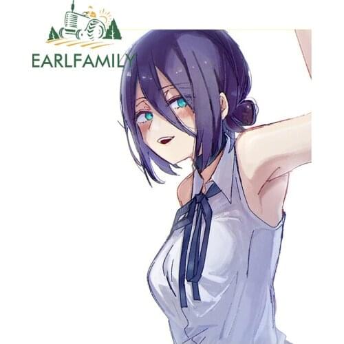 EARLFAMILY 13cm x 8cm for Chainsaw Man Vinyl Car Sticker Waterproof Occlusion Scratch Decal Trunk Windows Bumper Car Assessoires