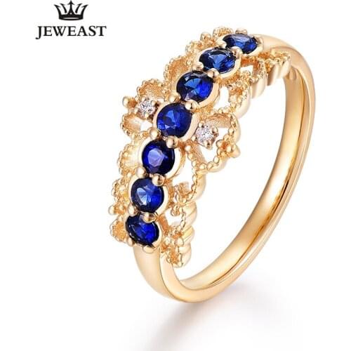 ENZO Natural sapphire 18K Pure Gold 2020 New Hot Selling Top Ring Women Heart Shape Ring For Ladies Woman Genuine Jewelry