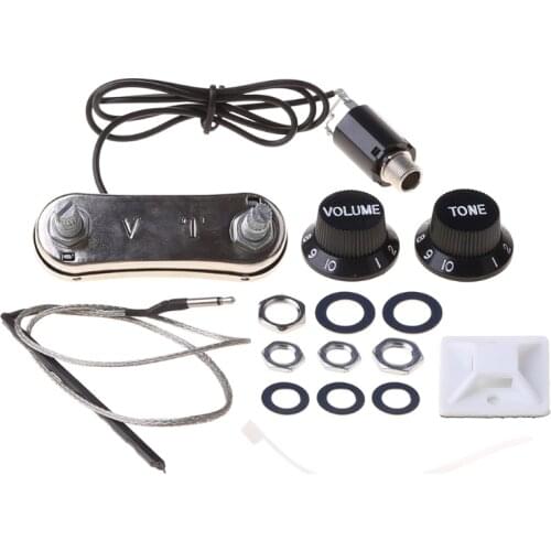Guitar Violin pickup Accessories Guitar Violin Pickup Piezo Transducer Bridge Set with Tone Volume Knob