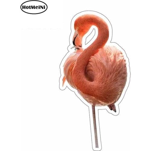 HotMeiNi 13cm x 6.1cm for Pink Flamingo Cartoon Funny Car Stickers Waterproof Anime Vinyl JDM Bumper Trunk Truck Graphics