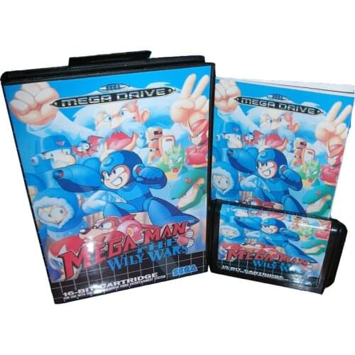 Mega man the wily wars With Cover US/JAP Shell for 16 bit MD Game Card With Boxed and Manual For Megadrive Genesis system