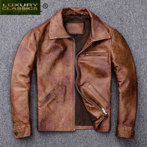 100% Genuine Leather Fashion Jacket Men Clothes 2021 Streetwear Mens Autumn Real Leather Coat Casual Fit Moto Jackets 709