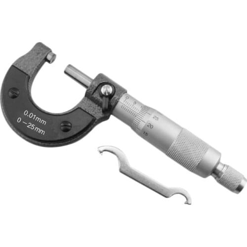 Best New 0-25mm 0.01mm Gauge Outside Metric Micrometer Tool With Metal For Mechanist Caliper Tool
