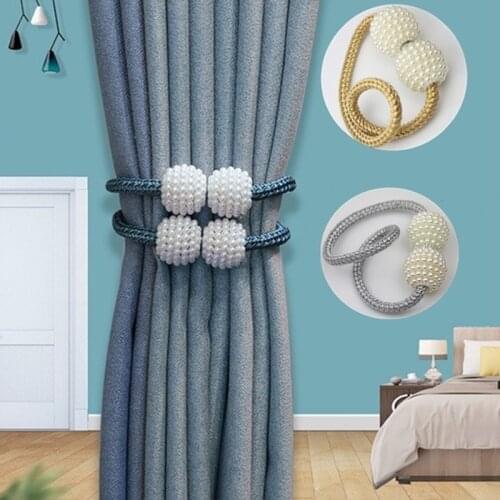 1x Pearl Magnetic Curtain Clip Curtain Holders Tieback Buckle Clips Hanging Ball Buckle Tie Back Curtain Accessories Home Decor