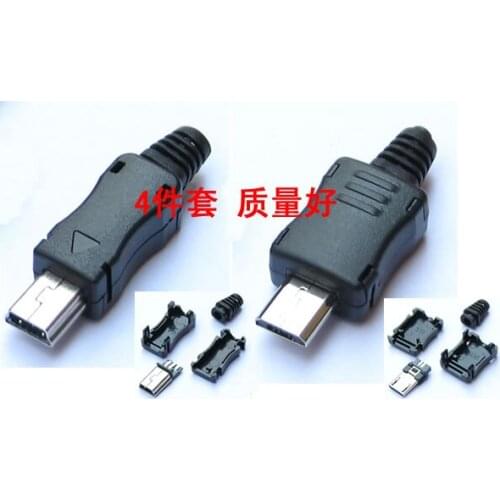 Mini / Micro USB male female connector plugs and sockets interfaces DIY data line charging cable terminals