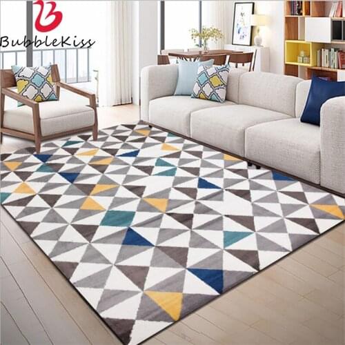 Bubble Kiss 2020 Fashion Soft Rugs for Modern Living Room Nordic Style Geometric Element Simple Carpet Non-slip Bedroom Mats