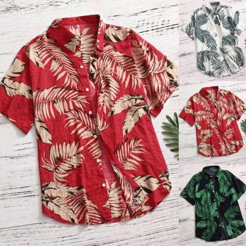 Plus Size Mens Hawaiian Shirt Fashion Casual Button Hawaii Print Beach Short Sleeve Quick Dry Top Blouse S-5XL рубашка мужская