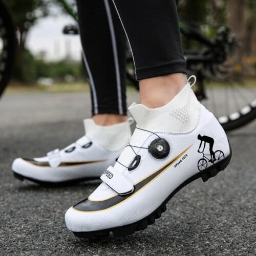Road Cycling Shoes Mens High Top Self-Locking Flat SPD Cycling Shoes Outdoor Sports MTB Cycling Shoes Mountain Cycling Shoes