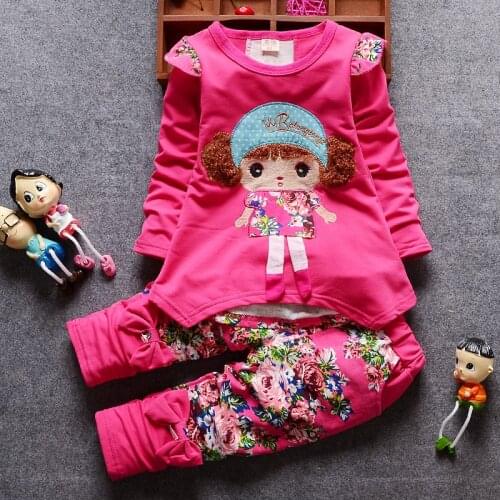 Baby Girl Clothes Christmas Outfit Lovely Doll O-neck Long Sleeve T-shirt Tops + Pants Infant Clothing Kids Bebes Jogging Suits