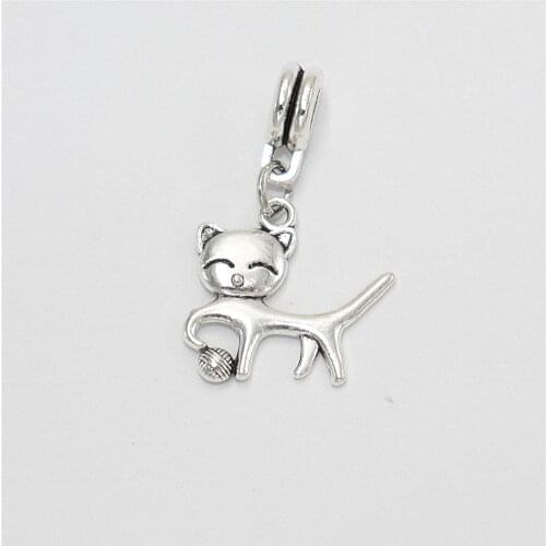 Wholesale Bulk Beads 12pcs Cat Charms Pendants Suitable for Womens Necklace Bracelets Jewelry Making