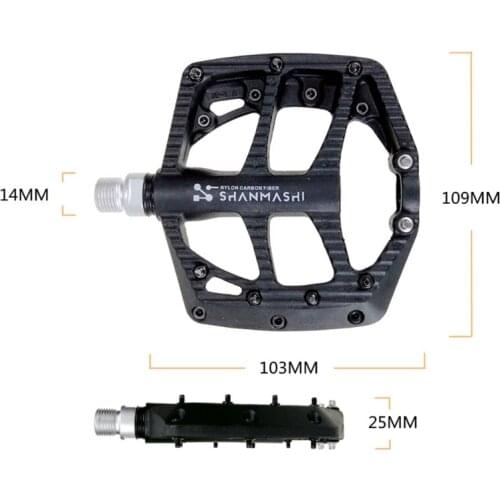 448D MTB Pedals Mountain Bike Pedals Wide 2 Bearings Lightweight Nylon Carbon Fiber Bicycle Platform Pedals for BMX MTB