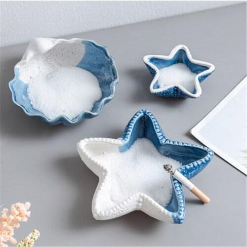 Ashtray Ocean theme Cigar Accessory Tool Shell shape Cigar Ashtray Herb Cigar Tray Ashtray for Home Bar Party Home Decor