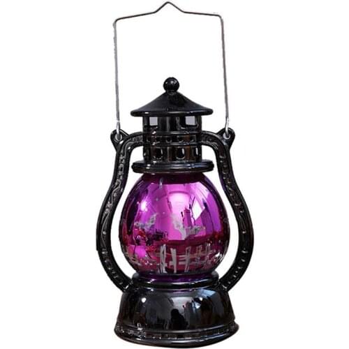 1 Piece Plastic Halloween Tabletop Lantern LED Electric Oil Lamp Decoration Desktop For Happy Halloween Party Gifts Ornaments