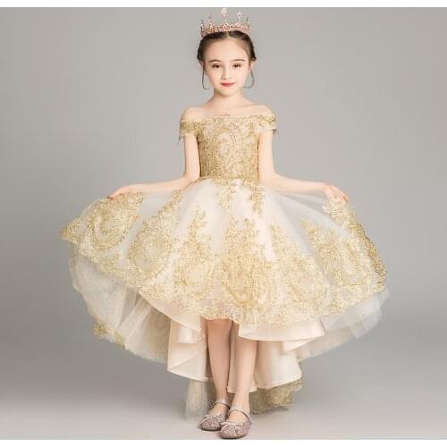 Girls Thicken Warm Princess Wedding Party Dresses New Flower Girl Dresses Appliques First Communion Dresses vestidos