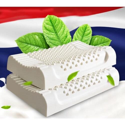 2 Pieces Memory Latex Bed Pillow Cervical Vertebrae Health Care Orthopedic Massage Natural Pillows for Bedroom Sleeping
