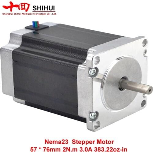 Nema 23 Stepper Motor 4-lead Single/Double Shaft 57 Motor 76mm 6.35mm/8mm CNC Kit Laser Grind Foam Plasma Cut