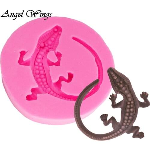 DIY Gecko lizard silicone mold for cake decoration fondant chocolate bake tools Resin Clay Mold for 3D crafts DY0044