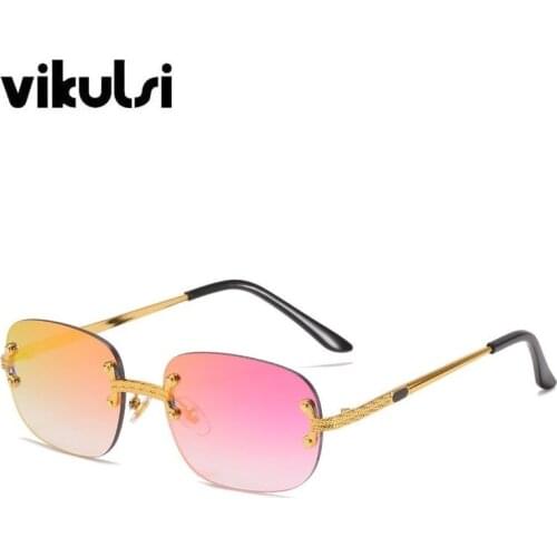 Rimless Sunglasses for Women Men Luxury Brand Oval Shades Sexy Vintage Square Sun Glasses Unisex zonnebril dame UV400