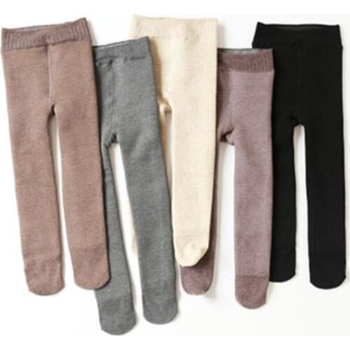 Patyhose Waist Support Warm Brushed And Thick Girls Pantyhose Berber Fleece CHILDRENS Trousers Children plus Velvet Leggings