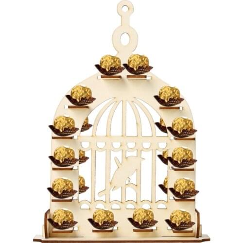 Unique design birdcage shape Chocolate Display Stand, Wooden Dessert Stand cupcake stand candy bar party decoration