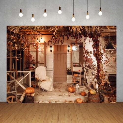 Photo Booth Backdrops Halloween Pumpkins Decor Vinyl Photography Backgrounds for Children Baby Family Photophone Photo Studio