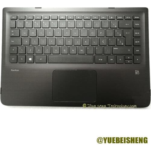 YUEBEISHENG New For HP Pavilion X360 13-S 13-S020NR palmrest Brazil keyboard upper cover Touchpad 797212-201