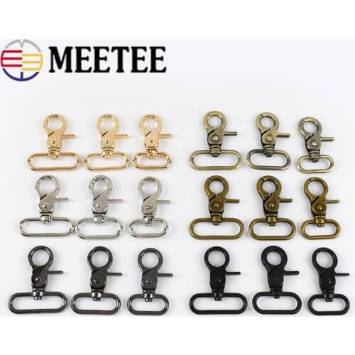 10pcs 10-38mm Bag Strap Buckles Metal Hangers Swivel Trigger Clasp Lobster Dog Collar Webbing Key Rings Hooks DIY Accessories