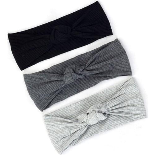 Women Knotted Hairband Bohemia Hair Accessories Stretchy Ribbed Headband For Ladies Female Striped Turban Head Wrap Cotton Yoga