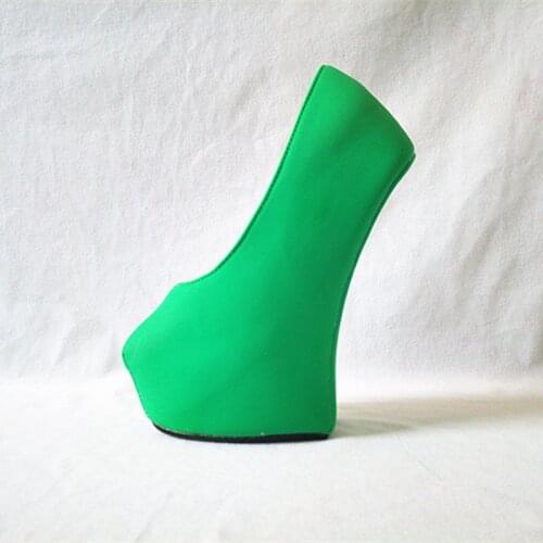 Womens Shoes 7.87in Heel Height Sexy PU Round Toe Hoof Heel Platform Pumps High Heels US size 6-13 No.WG10B