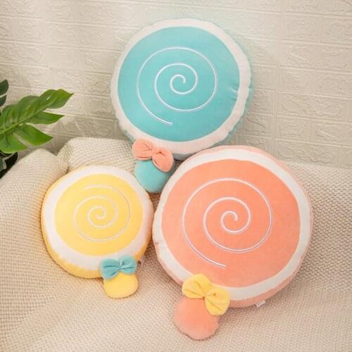 1pc Fresh Color Lollipop Plush Toy Soft Stuffed Cartoon Creative Candy Doll Girls Bedroom Sofa Pillow Cushion Birthday Gift