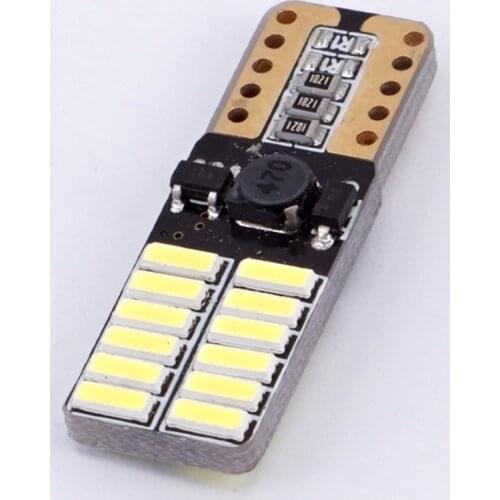 200Pcs T10 LED W5W 4014 24-SMD 3W 6000K Auto Lamp Cars From Canbus Light-Emitting Diodes Independent Bulb Excelente producto 12v