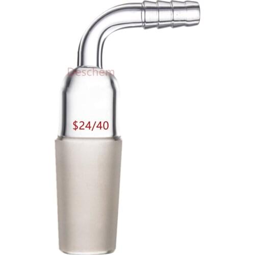 24/40,Glass Adapter Cone To Rubber Tube,Right Angle Connection,Hose Inlet
