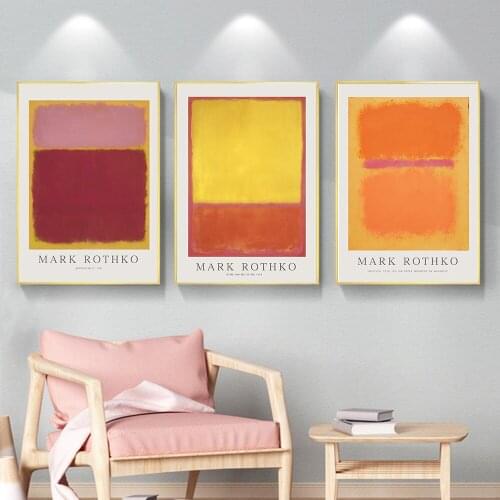 Famous MARK ROTHKO Abstract Color Art Exhibition Prints Wall Canvas Painting Posters Living Room Modern Home Decoration Pictures