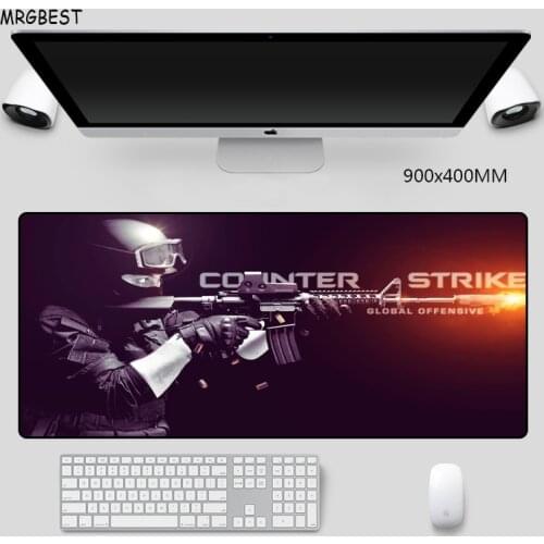 MRGBEST Large Gaming Mouse Pad CSGO Gamer with Locking Edge Rubber Keyboard PC Mice Mouse Mat Gaming Desk Pads CS GO for Gamer