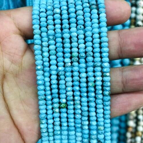 Wholesale Natural Turquois e Beads 4x6mm 5x8mm faeted Roundel Beads,Spacer Gem Stone Loose Beads for jewelry