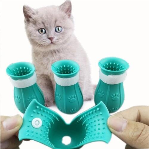 Cat Foot Cover Pet Anti-Scratch And Bite Silicone Cover Anti-Scratch Cat Shoes Pet Bath Paw Cover Cat Supplies