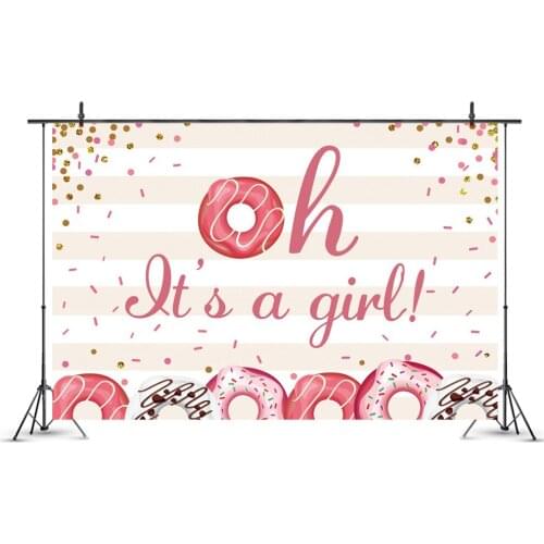 Pink Donuts Baby Shower Party Photography Background Photo Booth Studio Decor