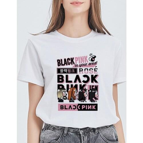Kawaii Korean girl group Print T-Shirt Women O-neck Casual Short Sleeve Tshirts Harajuku Tops Womens Tee Female T-shirt Clothes