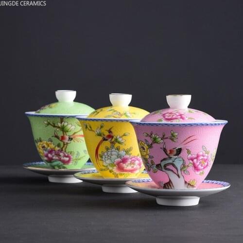 JINGDE CERAMICS Cups With Lid For Pu-erh