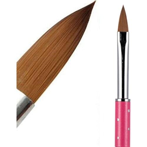 1 Pcs Nail Art Painting Drawing Brush Single Head Pink Metal Handle Extension Petal Flower Manicure Tool Metal Handle With Cover