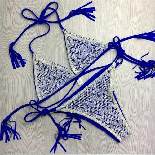 Tassel Bikini Set Fringe Swimwear Sexy Women Push Up Bikini Set lace Swimsuit Beachwear Bathing Suit Brazilian Biquini Monokini