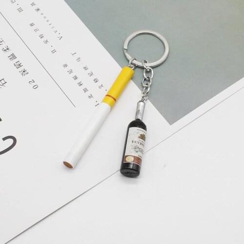 Creative new mens wine, car key ring, cigarette key ring, mobile phone key ring, wedding gift