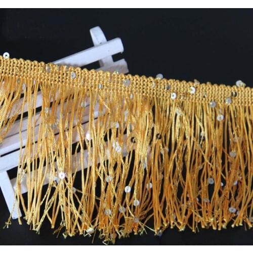 2Meters/lot width 15cm and 10CM White red black gold blue sequin fringed lace Stage fringe lacy shoe decorative trim W511