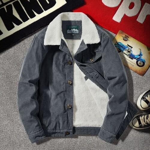 Corduroy Jacket Wool Coat Men 2021 New Thick Warm Bomber Jacket Mens Cashmere Winter Coat Men Kpop Jacket Male Clothes