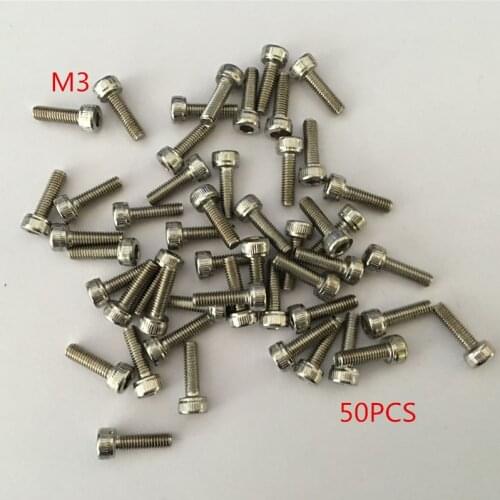 50pcs/Lot Metric Thread M3*4/5/6/8/10/12/14/16/18/20/25/30/35/40/45/50-80mm 304 Stainless Steel Hex Socket Head Cap Screw Bolts